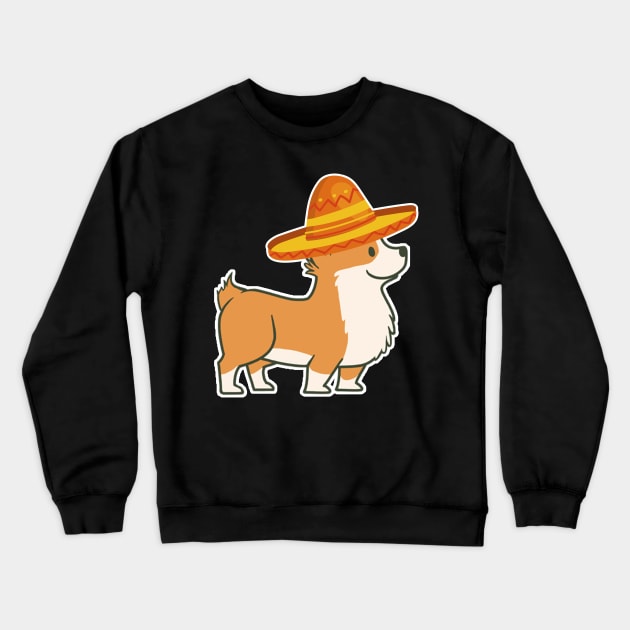 Cute dog corgi mexico cinco de mayo Crewneck Sweatshirt by franzaled